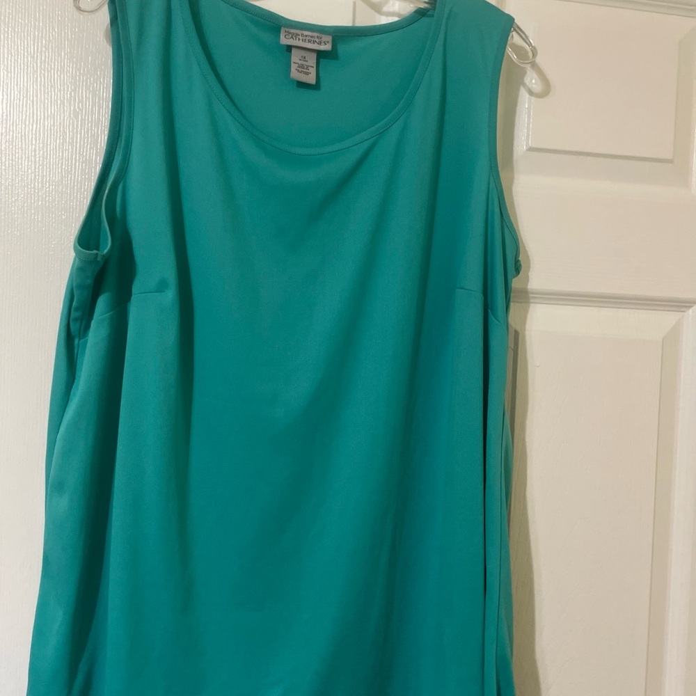 Catherines Vibrant Teal Tank Top Size 1X.